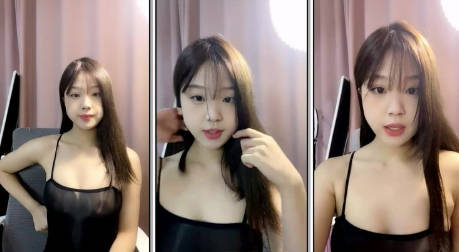 笑起来超甜，纯欲系美少女，性感吊带包臀裙，诱人热舞，多毛嫩穴，道具猛捅流白浆，超近特写}