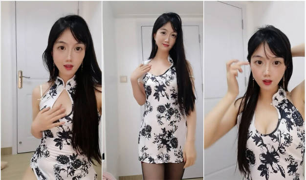 情手机看片1029趣旗袍裝韻味美少婦,經典吊帶絲襪誘惑,奶子有點扁了,不知生過幾個娃